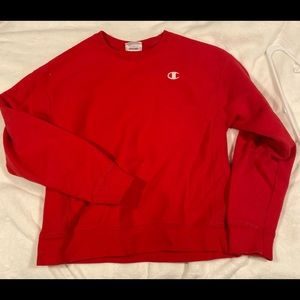 Red Champion Crewneck